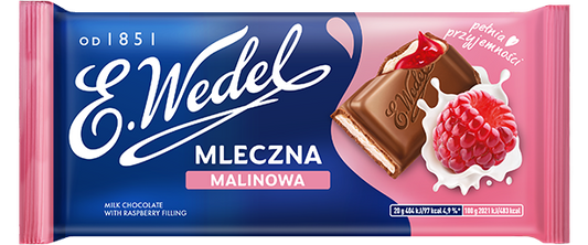 WEDEL Milk Chocolate with Raspberry Filling 100 g